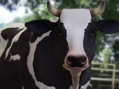 Dairy Cow Realistic 3D model