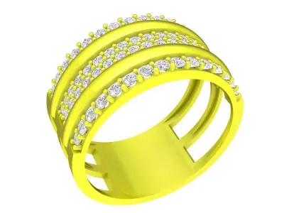 6915 Luxury Diamond Women Band Ring 3D print model