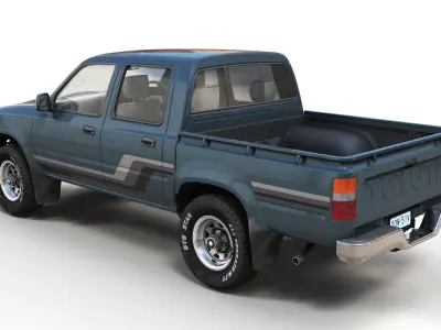 Toyota Hilux 4 door pickup Low-poly 3D model