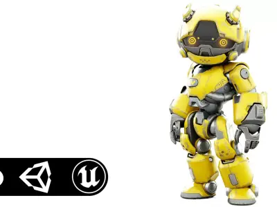 ROBO ZERO-J  Rigged for Unreal Engine - Unity - MIXAMO 3D model