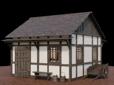 Medieval Village Asset 17 - 4K Textures Game Ready Low-poly 3D model
