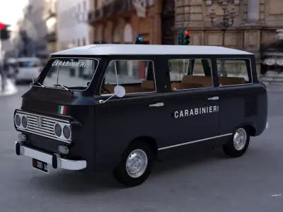 FIAT 850 familiare Low-poly 3D model