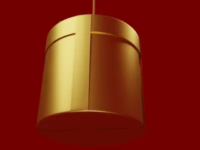 Gift Box Golden 3D - 01 3D model