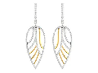 Women Drop Earrings 3dm STL OBJ FBX Renders Details 3D print model shop