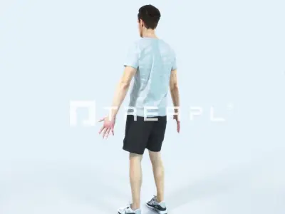 Virtue D Animated Rigged Sports Man Low-poly 3D model