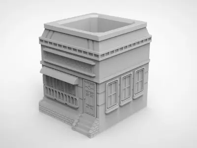 European retro house pattern vase 3D print model