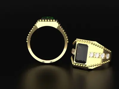 Emerald Ring Free 3D print model purchase