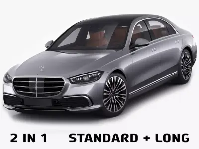 Mercedes-Benz S-class 2021 LWB and SWB 3D model