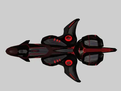 spaceship scout black Low-poly 3D model