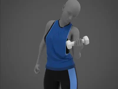 Female Sports Outfit Low-poly 3D model