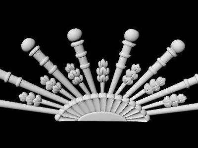 Central decor ornament for furniture 3D model 588
