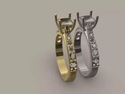 Solitaire ring  3D print model purchase