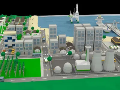 Petrol City - Low poly Low-poly 3D model