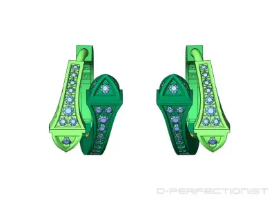 Marly Earrings 001 3D print model