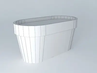 Oval pot with  rim Free 3D model