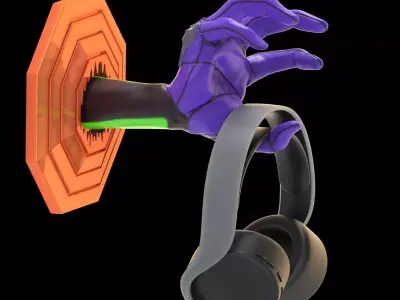 Evangelion 01 Hand Wall Display Hanger Controller Stand Holder 3D print model