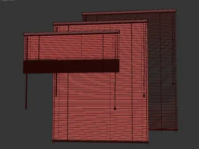 Wooden blinds 3 options 900 mm 3D model
