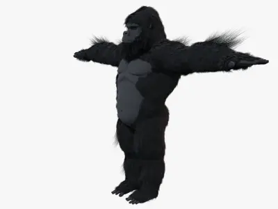 King Kong with Fur 3D model