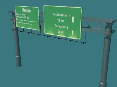 Highway Signboards Free low-poly 3D model
