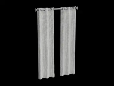 Blue Floral Curtain 3D model