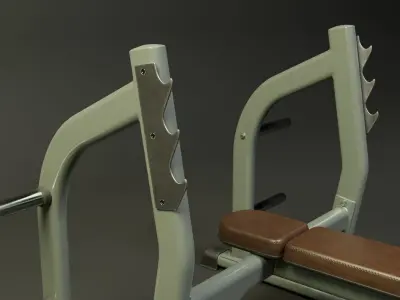 Flat Press Bench PBR Low-poly 3D model