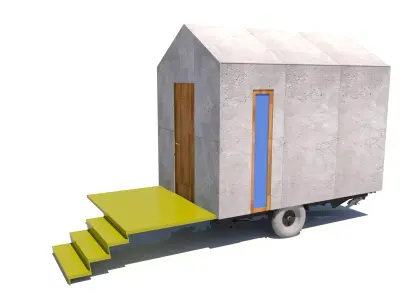 Tiny trailer house wood framing 3D model