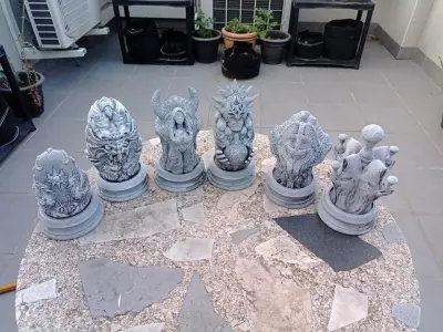 WAYSTONES WITH WAYSTONE CHESS AND BOARD 3D print model