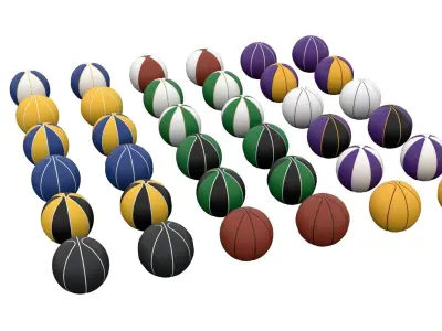 Basketball Ball Collection Low-poly 3D model
