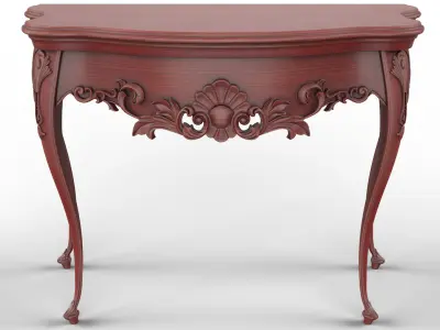 Wooden classic console table 01 02  3D model