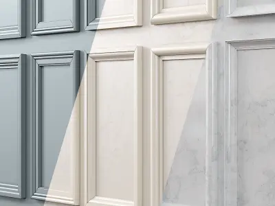 Wall molding 16 Boiserie classic panels 3D model