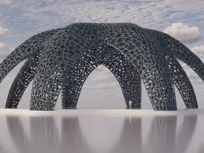 Parametric Celestial Pavilion Dome Low-poly 3D model