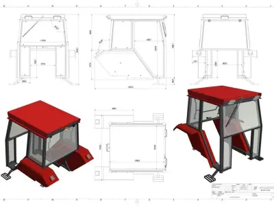 Tractor cabin 3D model