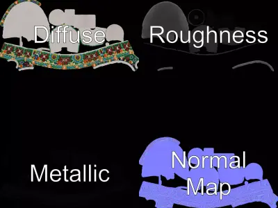 Colorful Mosaic Basin model pack Low-poly 3D model