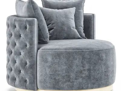 ScandalMADEMOISELLE swivel chair velvet Low-poly 3D model