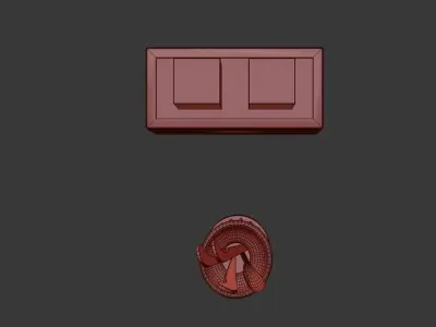 flatware toilet brush and wooden box Free 3D model