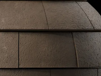 Roof Tile Materials 102- Concrete Roofing - Sbsar Seamless Pbr  Texture