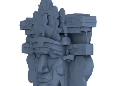 Aztec Sculpture Low Poly 3D print model