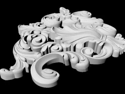 Central decor ornament for furniture 3D model 998