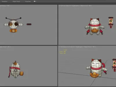 Cartoon Lucky cat Low-poly 3D model