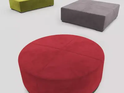 MERIDIANI POUF AND BENCHES BRONS 1996 3D model 3D model