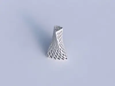 Vase twist tilted triangle with bubble grid lattice 3D print model