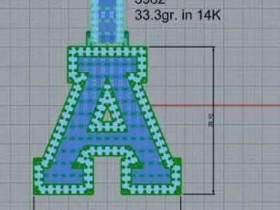 A Letter Pendant 3982 3D print model