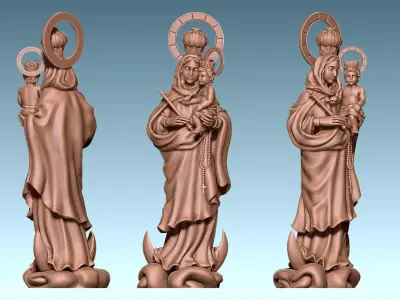 Virgen de Luna - Virgin of moon - CNC 3D print model