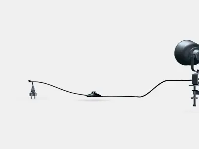 HEKTAR Wall-clamp spotlight 1 Low-poly 3D model