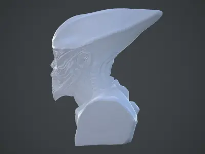 Alien Bust Sculpture 3D print model