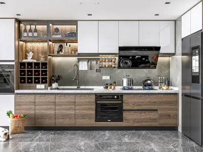 Kitchen Modern interior  0056 3D model