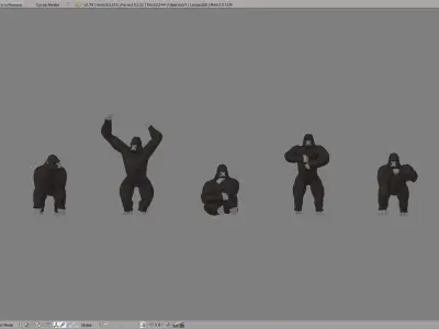 Gorillas gorilla Low-poly 3D model