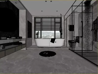 Modern Luxury Bathroom 3D Scene 3D model