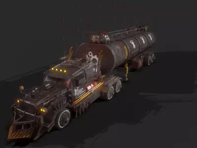 Apocalyptic Big Truck Modular Pack Low-poly 3D model