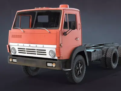 Kamaz-5320 Chassis Low-poly 3D model